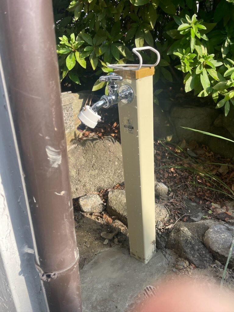 尼崎市 外水道修理 水漏れした庭の水道を交換した施工後
