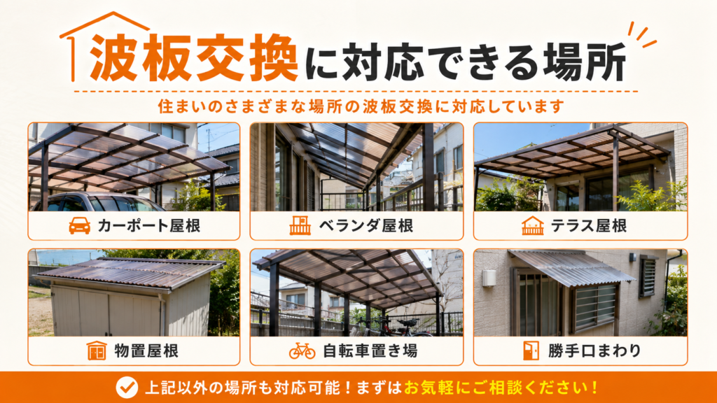 波板交換で対応出来る個所についての画像